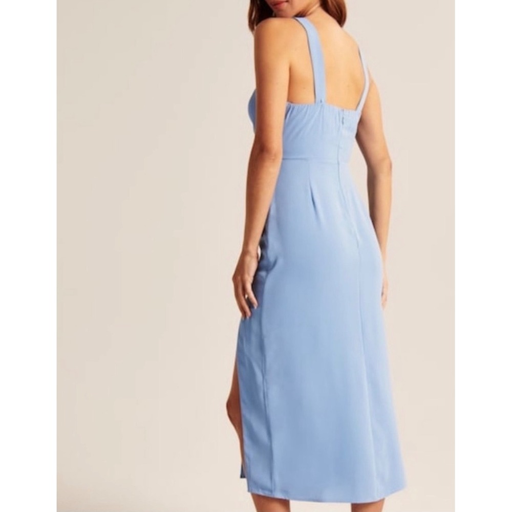 Abercrombie & Fitch Light Blue Ruffled Midi Dress - Picture 2 of 16